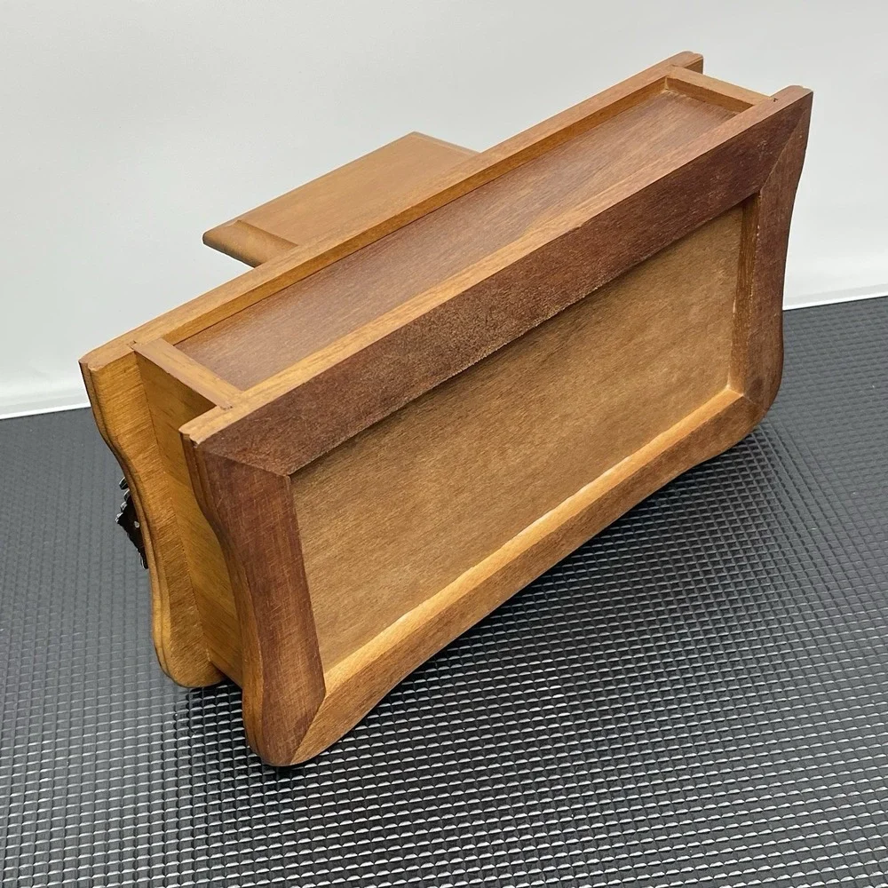 Vintage Men's Wooden Dresser Valet Organizer Jewelry Caddy Letter Wallet Holder